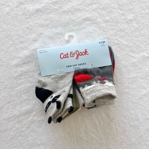 Cat & Jack Gray, Red & Black Low-Cut Socks - 6 Pack